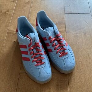 Adidas Gazelle Men's Light Blue and Red Sneakers